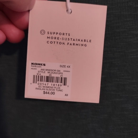 LC Lauren Conrad Raglan Ruffle Sleeve Tunic Top NWT Green - Picture 10 of 15